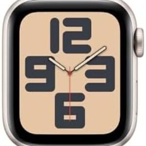 Apple Watch SE GPS • Caixa estelar de alumínio – 40 mm • Pulseira esportiva estelar – P/M