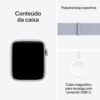 Apple Watch SE GPS • Caixa prateada de alumínio – 44 mm • Pulseira loop esportiva nuvem azul