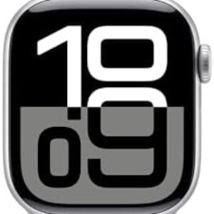 Apple Watch Series 10 GPS • Caixa prateada de alumínio – 42 mm • Pulseira loop esportiva nuvem azul