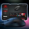 Mouse Gamer Redragon K1ng 1K Preto PAW3327 Cabo USB Tipo-C Removível 12400 DPI M724