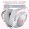 Headset Gamer Redragon Zeus Pro Branco Sem Frio, Bluetooth, Sorround 7.1, Microfone Removível – Branco e Rose Gold