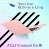 Notebook ASUS Vivobook GO 15, Intel Celeron Dual Core N4500, 4 GB, 128 GB SSD, W11 Home, 15,60″ LED, Rose Pink – E510KA-BR833WS