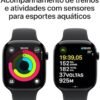 Apple Watch Series 10 GPS • Caixa preta brilhante de alumínio – 46 mm • Pulseira esportiva preta – M/G