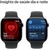 Apple Watch Series 10 GPS • Caixa preta brilhante de alumínio – 46 mm • Pulseira esportiva preta – M/G