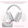 Headset Gamer Redragon Zeus Pro Branco Sem Frio, Bluetooth, Sorround 7.1, Microfone Removível – Branco e Rose Gold