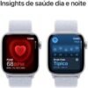Apple Watch Series 10 GPS • Caixa prateada de alumínio – 42 mm • Pulseira loop esportiva nuvem azul