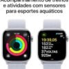 Apple Watch Series 10 GPS • Caixa prateada de alumínio – 42 mm • Pulseira loop esportiva nuvem azul