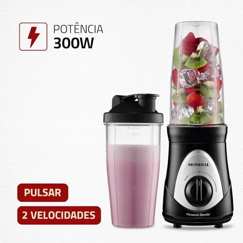 Personal Blender, Mondial, Preto/Prata, 300W, 110V – DG-01